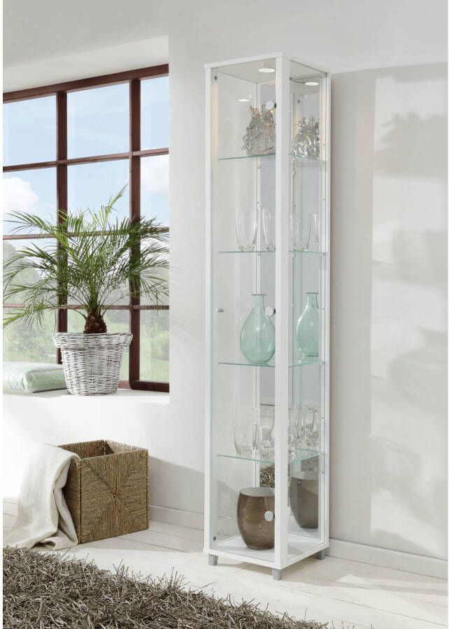 Fif möbel Vitrinekast OPTIMA Staande vitrine Glasvitrine 1x Glazen deur perfect voor verzamelaars verzamelvitrine