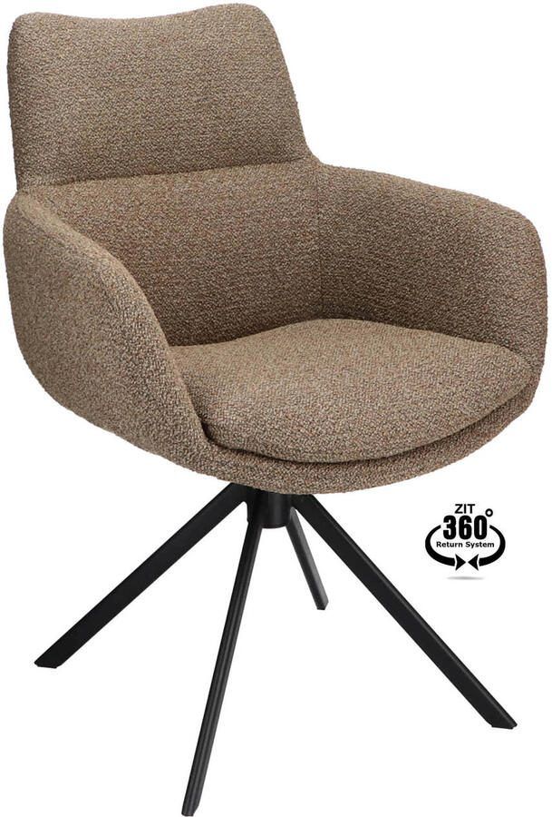 Wehkamp Home Armstoel Sabi Microleder Bull Graphite 66 Leg Black 360Â° Return-system Sabi