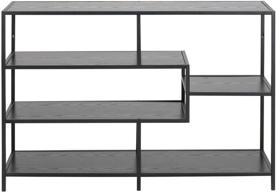 MOOS Meubelen-Online Honkytonk Boekenkast asymmetrisch zwart essen 35x114x78cm Industrieel - Foto 2