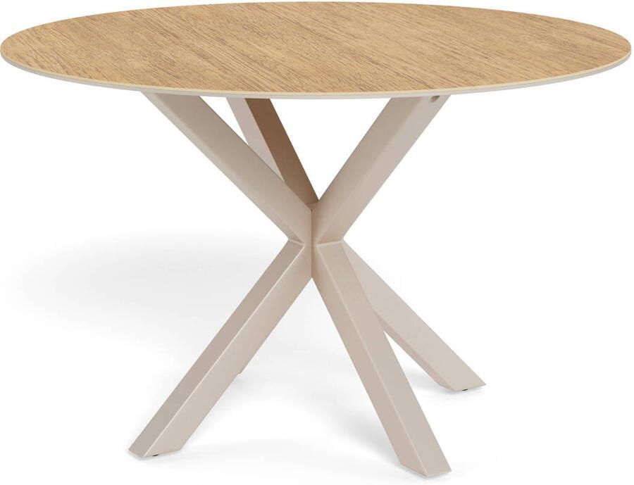 Bendt Ronde Eettafel Line Keramiek met eikenlook 119cm Naturel