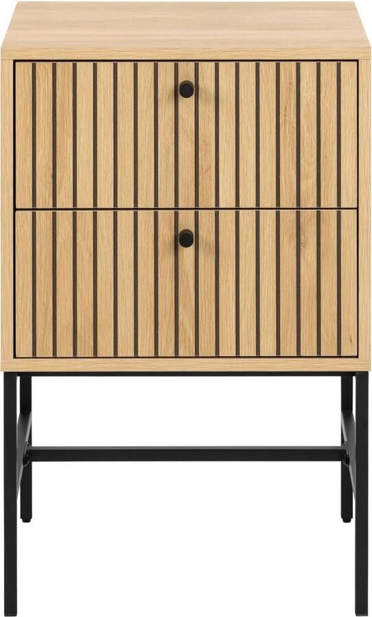 Bendt Nachtkastje Davon Eikenlook Met 2 laden Naturel - Foto 4