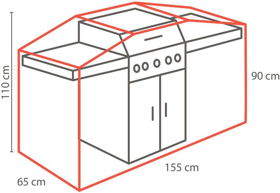 Winza Outdoor Covers Premium beschermhoes BBQ 155 Afmeting : 155x65x110 cm - Foto 3