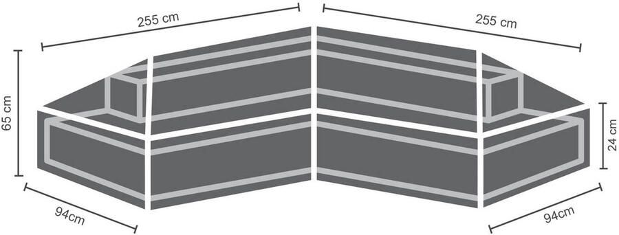 Winza Outdoor Covers Premium beschermhoes loungeset plateau 255 Afmeting : 255 94x255 94x65 24 cm - Foto 5