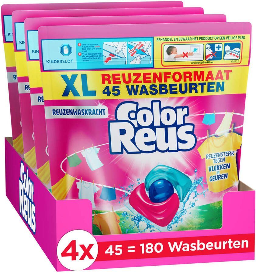 Witte Reus 3+1 Power Caps 4 x 45 wasbeurten (L-Doy) 45 wasbeurten
