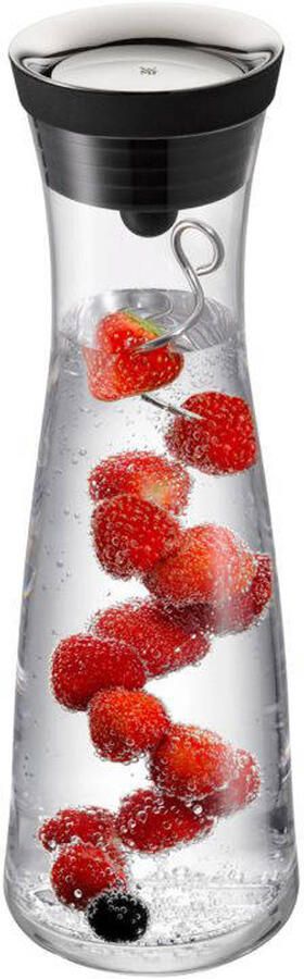 WMF Karaf Waterkaraf Basic Drupvrij Incl. Fruitfilter Zwart Zilver 1.5 liter