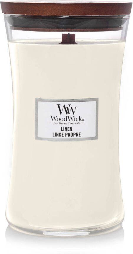Woodwick Geurkaars Large Linen 18 cm ø 10 cm