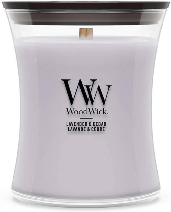 Woodwick Geurkaars Medium Lavender & Cedar 11 cm ø 10 cm - Foto 3