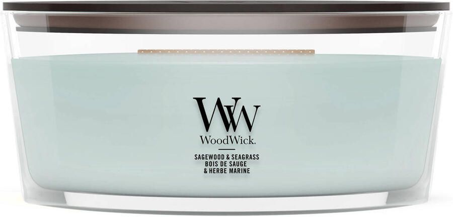 Woodwick Geurkaars Ellipse Sagewood & Seagrass 9 cm 19 cm - Foto 2