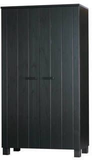 WOOOD | Dennis Kast Grenen Betongrijs Geborsteld | Slaapkamerkasten | KledingkastLinnenkast - Foto 11