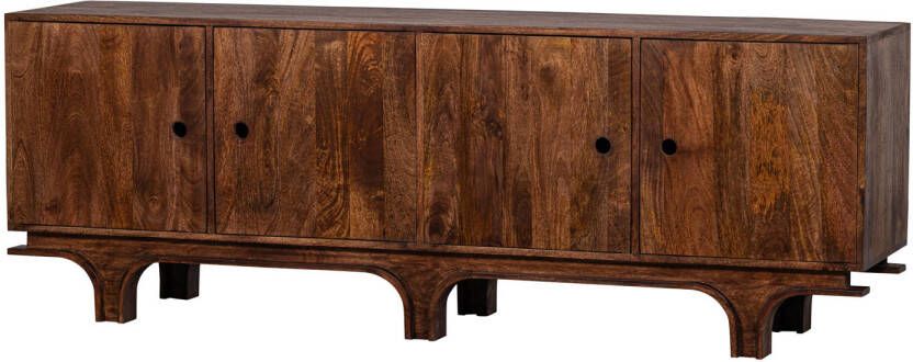 WOOOD | Staes dressoir 4-deurs mango hout walnoot | Woonkamer meubels | Dressoir | Kast - Foto 5