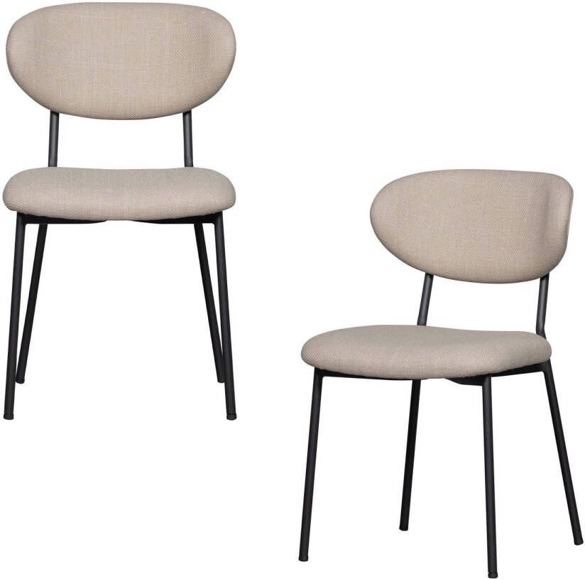 Woood Kjeld Eetkamerstoelen Polyester Naturel Set van 2