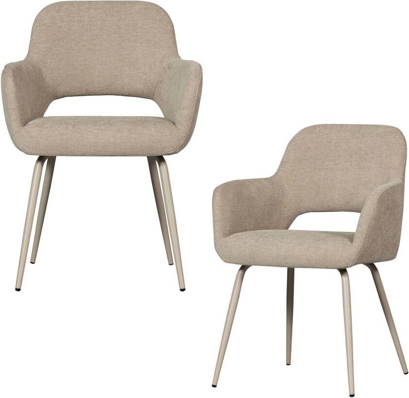 Woood Jenny Eetkamerstoelen Polyester Naturel Set van 2