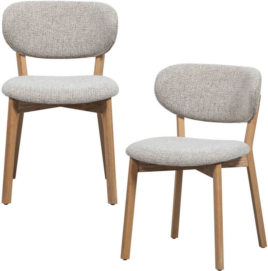 Woood Udar Eetkamerstoelen Houten Frame Naturel Set van 2