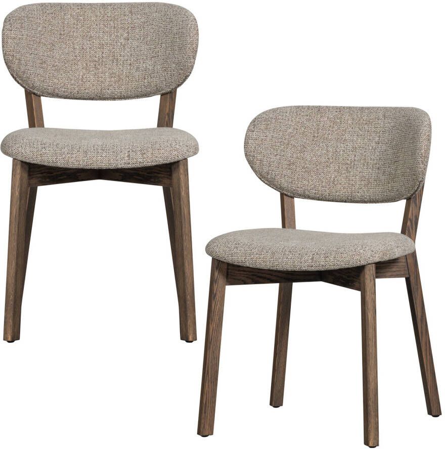 Woood Udar Eetkamerstoelen Houte Frame Donkerbruin Set van 2