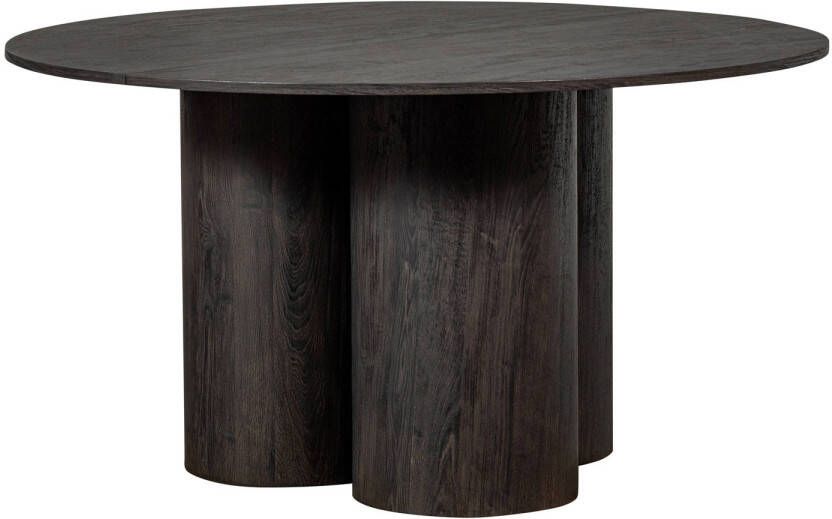 WOOOD | Oona eettafel rond met 3-poot mdf donkerbruin -Ø140cm | Eettafels | Eettafel