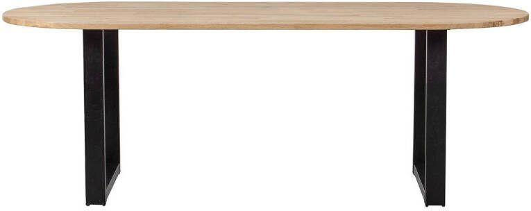 WOOOD Ovale Eettafel Tablo met U-poot 220 x 90cm Onbehandeld Ovaal