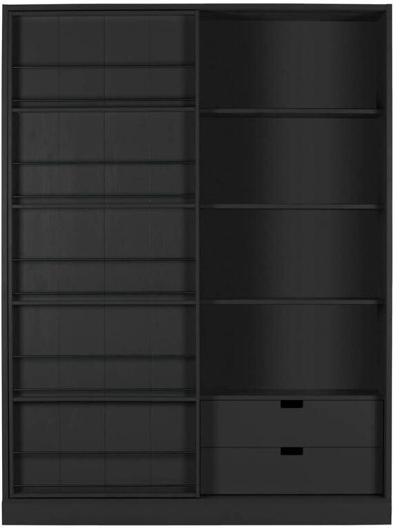 WOOOD | Swing Schuifdeurkast Grenen Geschuurd Mat Zwart | Woonkamer meubels | BuffetkastKast - Foto 8