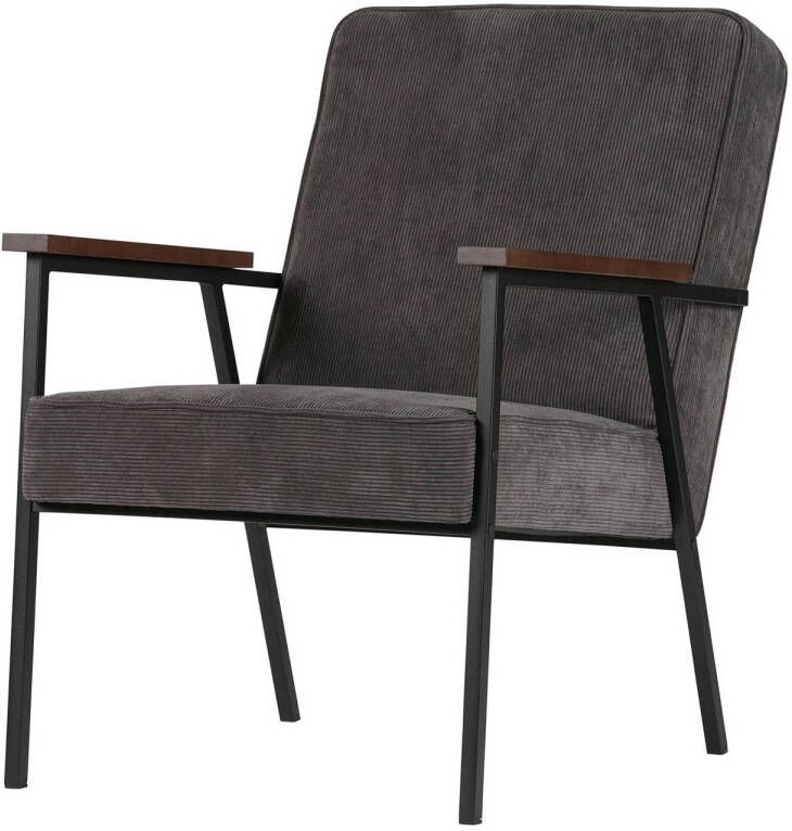 WOOOD Sally Fauteuil Ribstof Antraciet 87x65x82