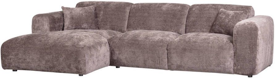 Cloud chaise longue links geweven chenille taupe