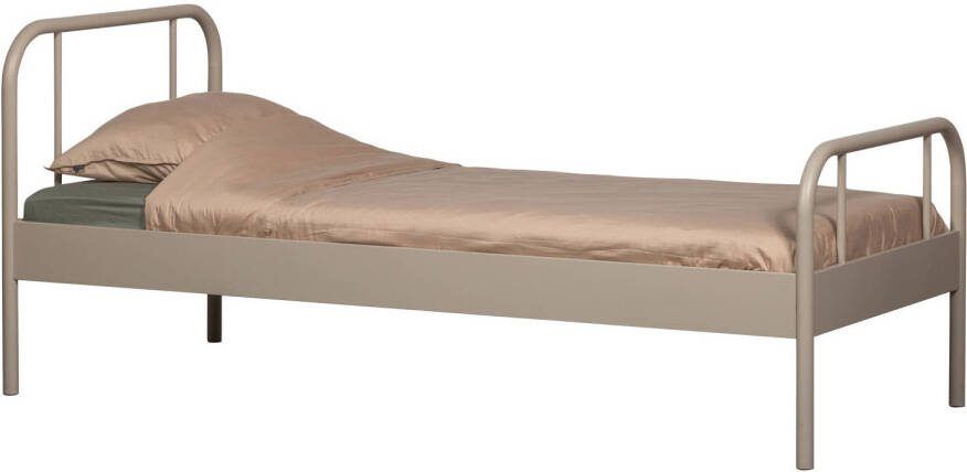 WOOOD | Mata 1-persoons bed metaal zand 90x200cm | Slaapkamer meubels | Ledikant