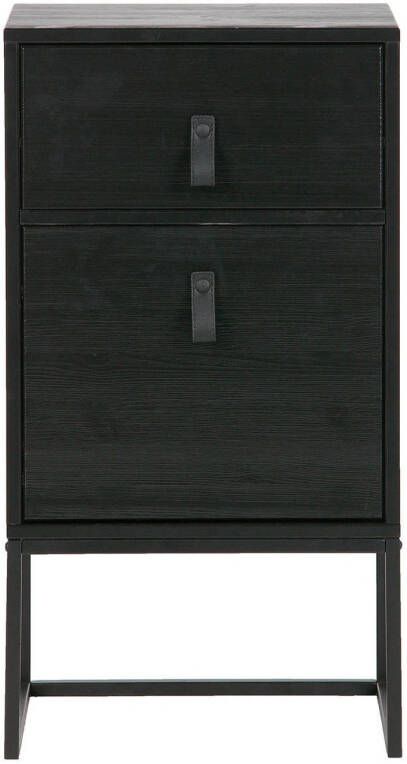 WOOOD | Zola Nachtkastje Lade En Deur Geborsteld Diep Zwart[fsc] | Slaapkamerkasten | Nachtkastje - Foto 5