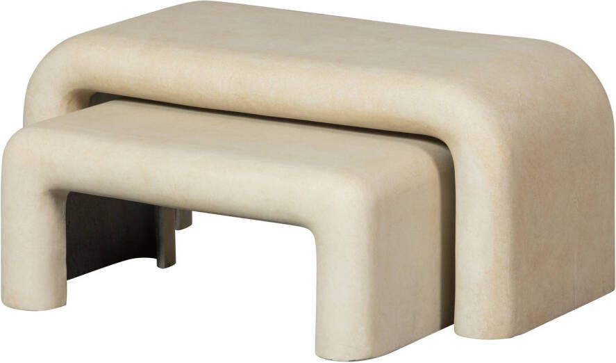 WOOOD | Set 2 stani salontafels betonlook naturel | Woonkamertafels | Salontafel - Foto 3