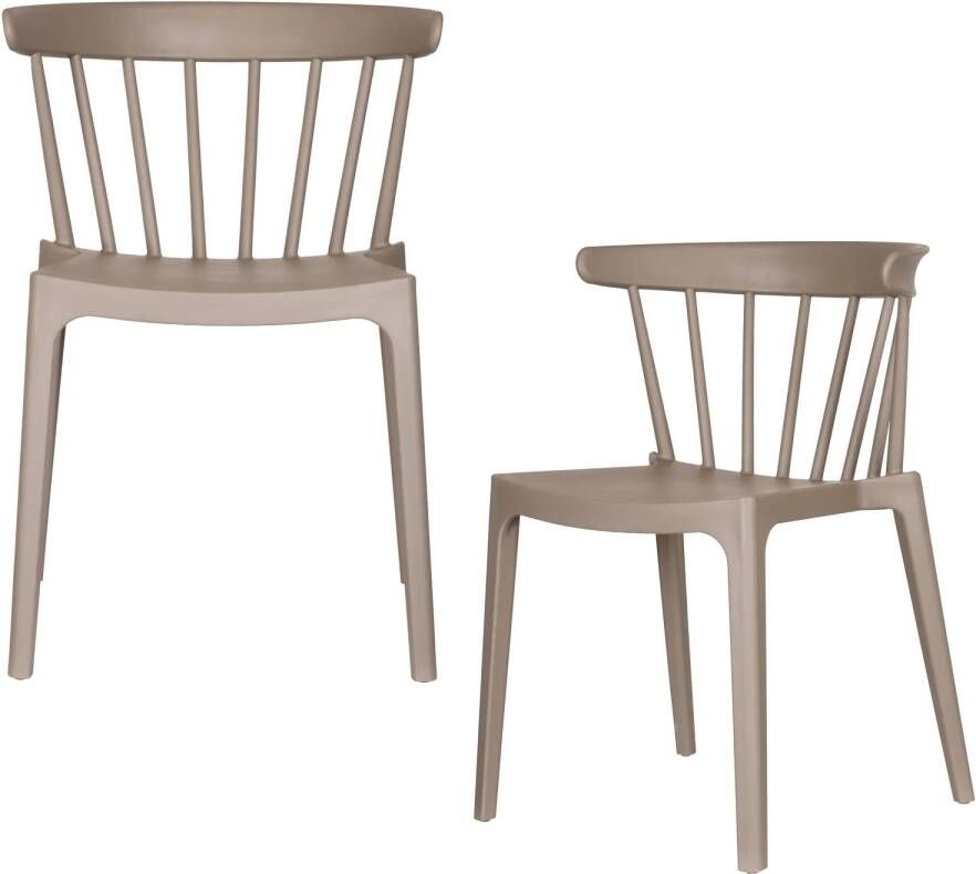 WOOOD Bliss Tuinstoelen Kunststof Zalm Roze 75x52x53 Set van 2