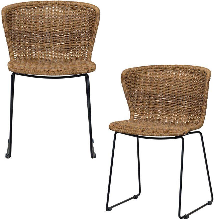 Woood Wings Tuinstoelen Touw|Metaal Naturel Set van 2