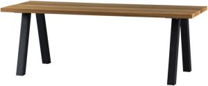 WOOOD Tablo Outdoor Eettafel Met A-Poot Hout Metaal Naturel 75x210x81