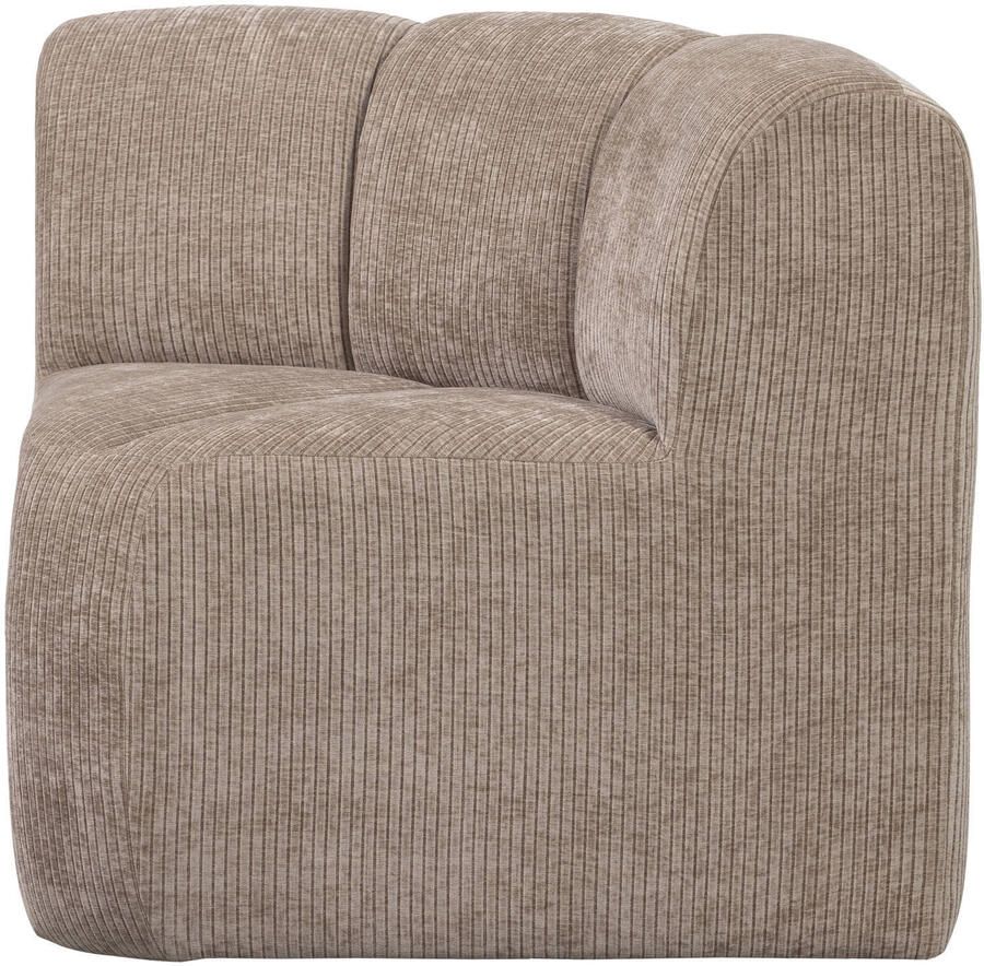 Woood Mojo Eetbankje Hoek Met Rugleuning Ribstof Donker Zand