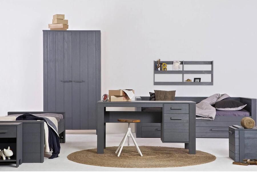 WOOOD | Dennis Matras Bedlade Steelgrey Geborsteld | Slaapkamer meubels | Ledikant - Foto 3