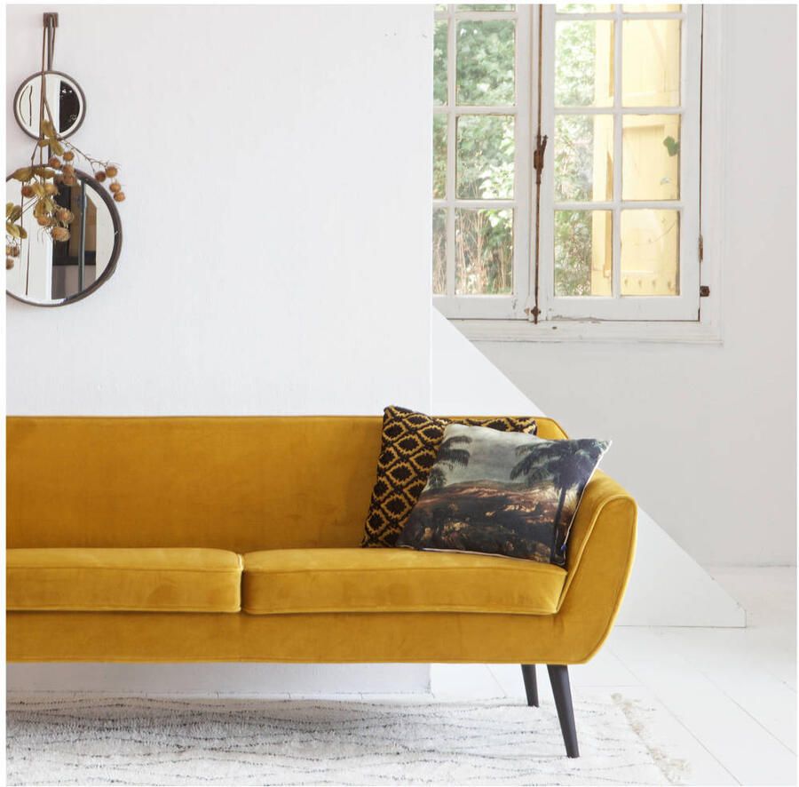 WOOOD | Rocco Sofa 187 Cm Fluweel Oker | Zitmeubels woonkamer | 2-zitsbank