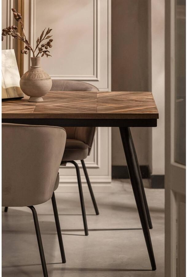 BePureHome Admit Eetkamerstoel Fluweel Khaki Set van 2 - Foto 4