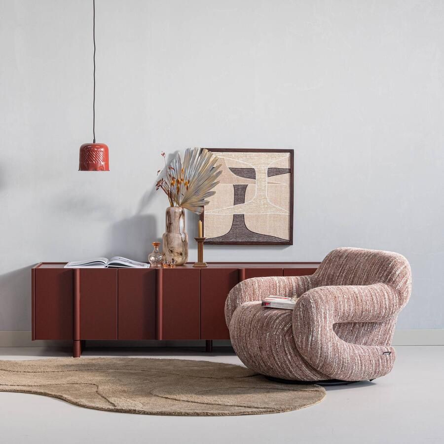 WOOOD TV-meubel Basu Grenen 200cm Bordeauxrood - Foto 2