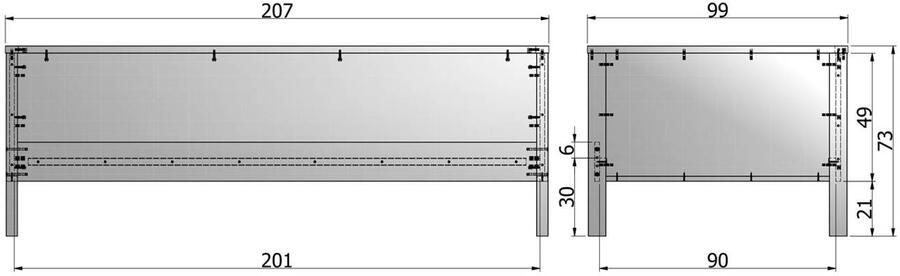 WOOOD | Nikki Bedbank Grenen Wit (excl Lade) | Slaapkamer meubels | Slaapbank - Foto 5
