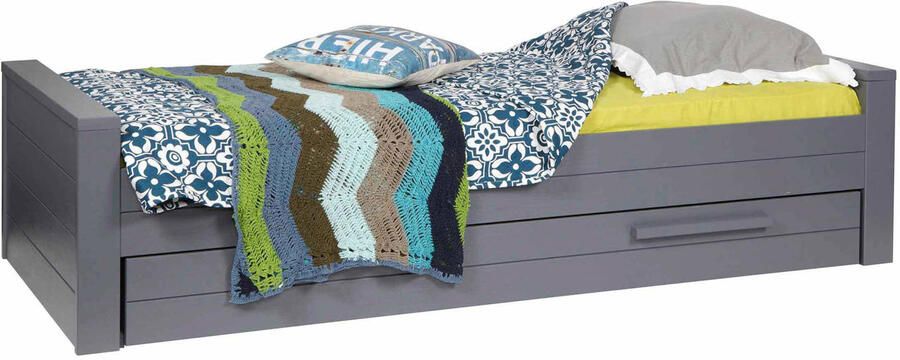 WOOOD | Dennis Matras Bedlade Steelgrey Geborsteld | Slaapkamer meubels | Ledikant