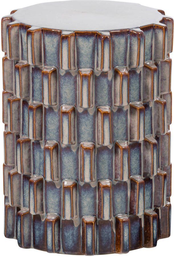WOOOD Ronde Bijzettafel Axu Keramiek 35cm Grijsblauw