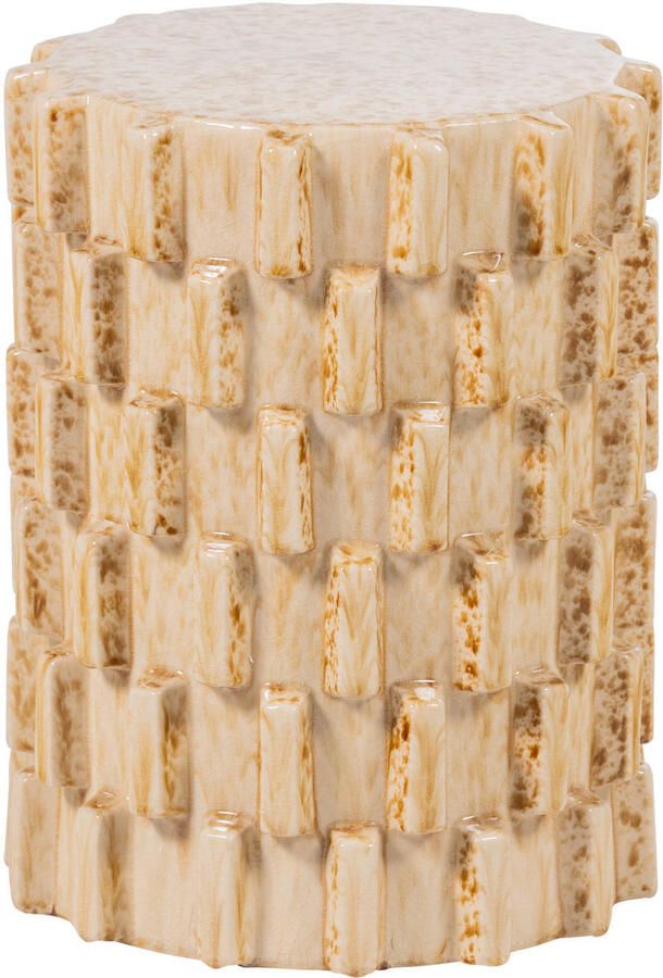 WOOOD Ronde Bijzettafel Axu Keramiek 35cm Zand