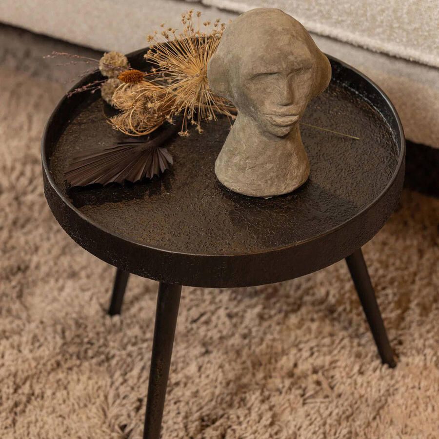 BePureHome | Bounds Bijzettafel M Hout metaal Antique Goud 41xØ41 | Woonkamertafels | Bijzettafel - Foto 3