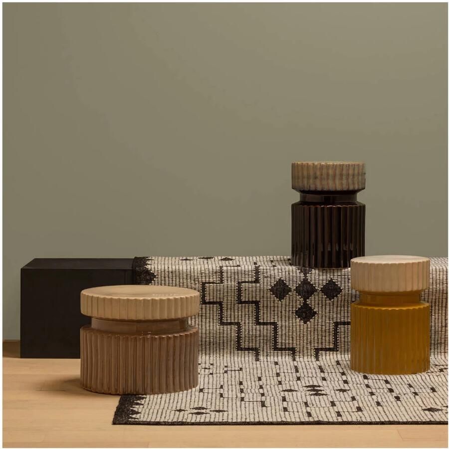 WOOOD Salontafel Geer ronde vorm van glanzend geglazuurd keramiek h 38 cm x b 48 cm - Foto 4