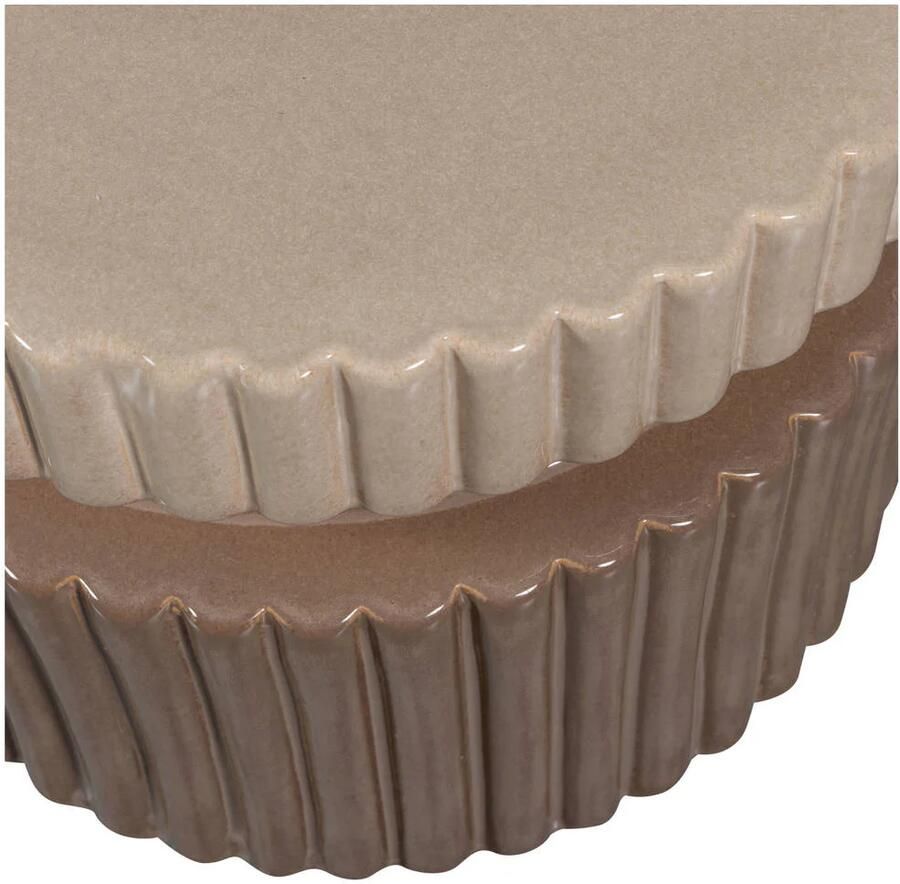 WOOOD Salontafel Geer ronde vorm van glanzend geglazuurd keramiek h 38 cm x b 48 cm - Foto 3