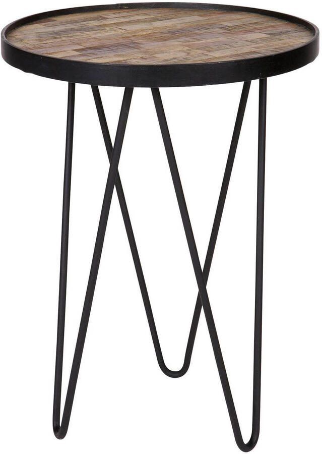 WOOOD Bijzettafel Lev Teakhout Ø39cm Naturel Rond