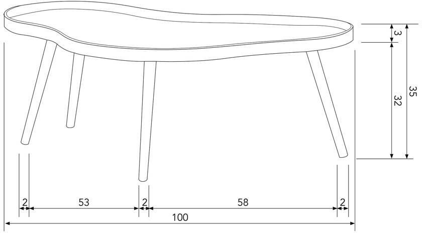 WOOOD Organische Bijzettafel Mae 100 x 58cm Alpaca - Foto 4