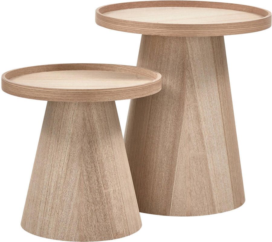 WOOOD | Maud bijzettafel conisch hout naturel 38xØ39cm | Woonkamertafels | Bijzettafel - Foto 3