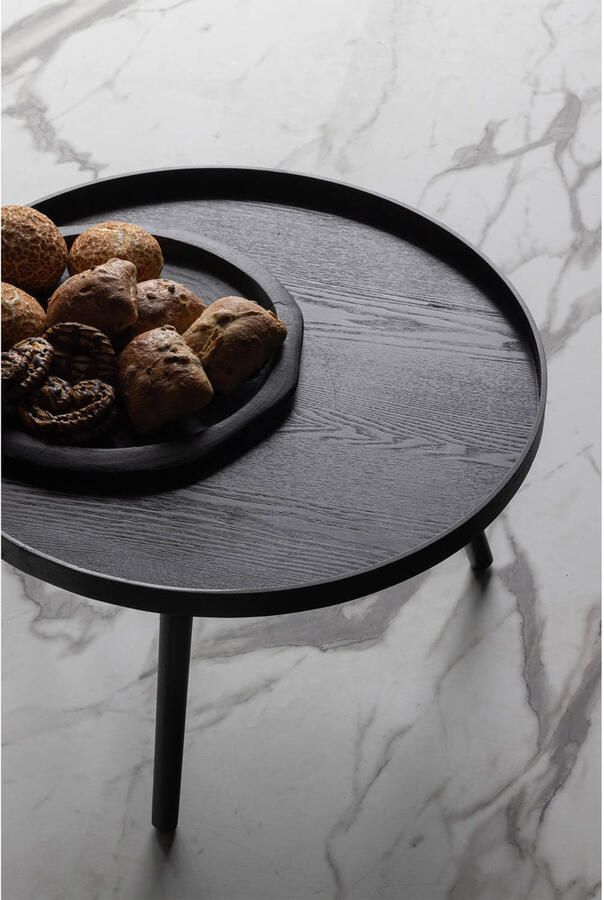 WOOOD | Mesa Bijzettafel L Hout Zwart 34xØ60 | Woonkamertafels | Bijzettafel - Foto 6