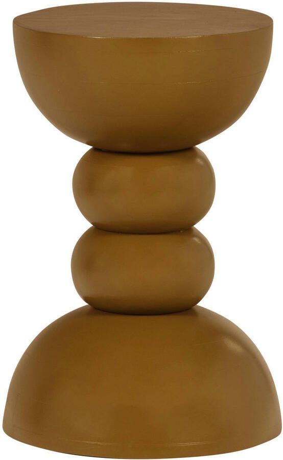 WOOOD Ronde Bijzettafel Miel Mangohout 35cm Honinggeel