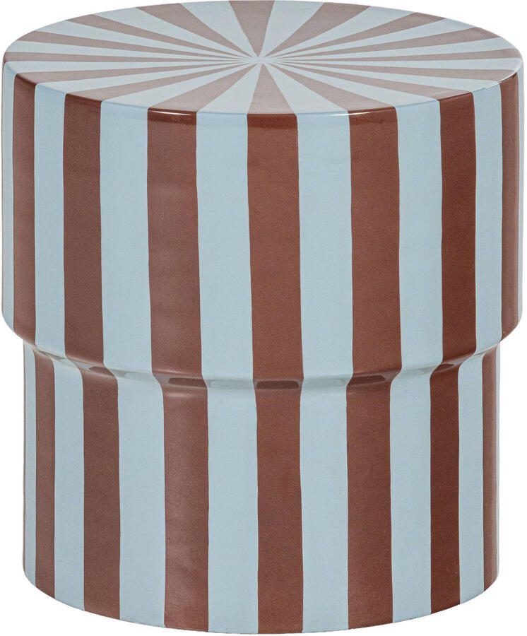 WOOOD Bijzettafel Olia 36cm Bruin Blauw Rond
