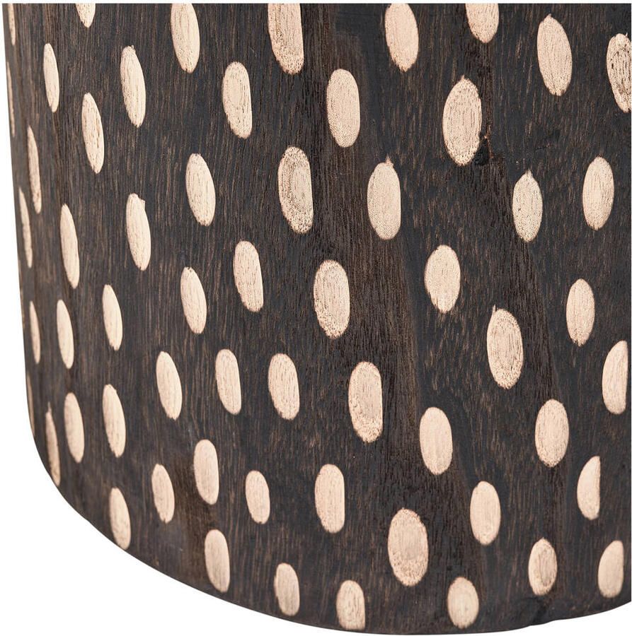 WOOOD Kruk Bijzettafel Perry Paulowniahout Donkerbruin Rond Exclusive