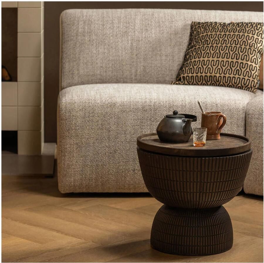 WOOOD | Samson bijzettafel fiber clay coffee 35xØ40cm | Woonkamertafels | Bijzettafel - Foto 2