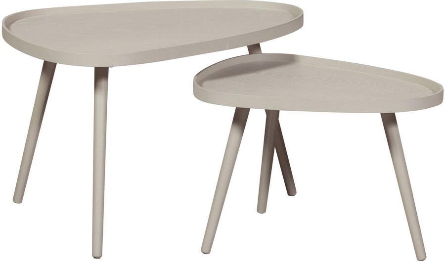 WOOOD Bijzettafel Nissa Set van 2 stuks 71 x 52cm Zand